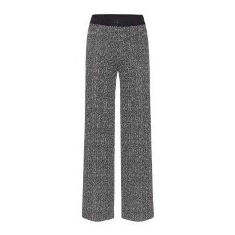 Sand Copenhagen Wool Blend Tweed Wide Leg High-Rise Pants Black White 34‎ /XS